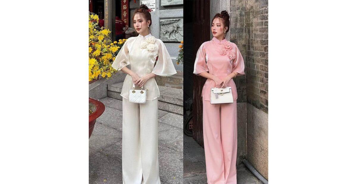 Áo bà ba hiện đại và quần suông