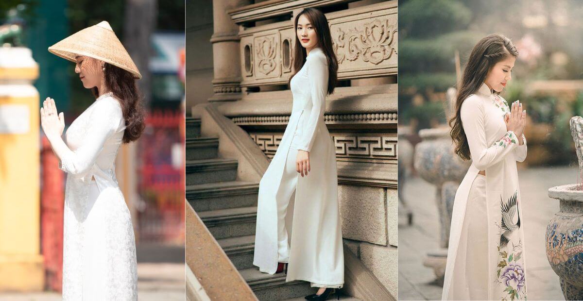 Áo dài truyền thống và quần lụa