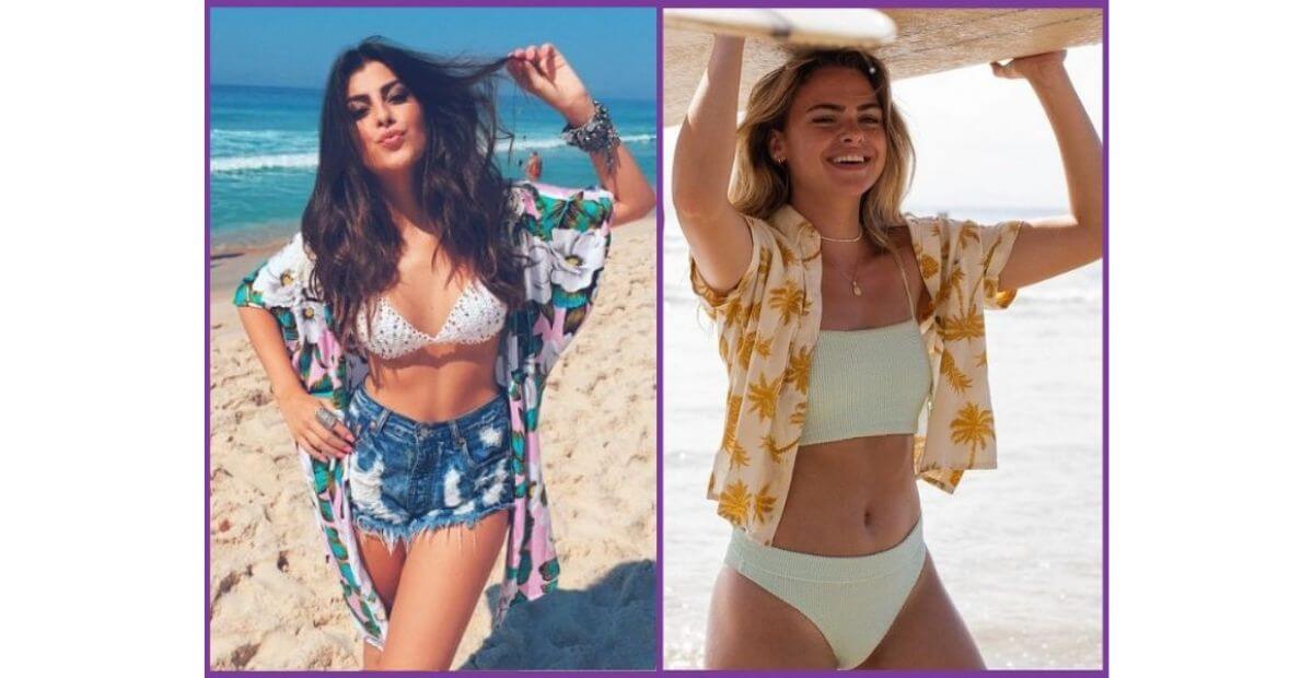 Áo sơ mi linen dáng dài khoác ngoài bikini