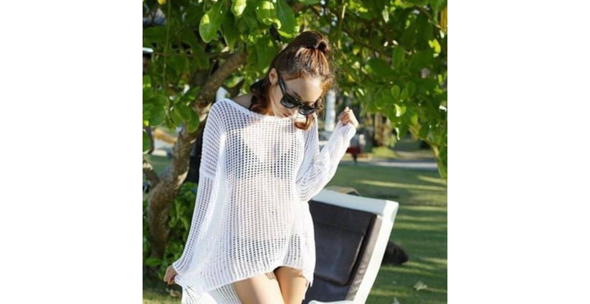 Bikini kết hợp áo voan mỏng gợi cảm, kín đáo vừa đủ