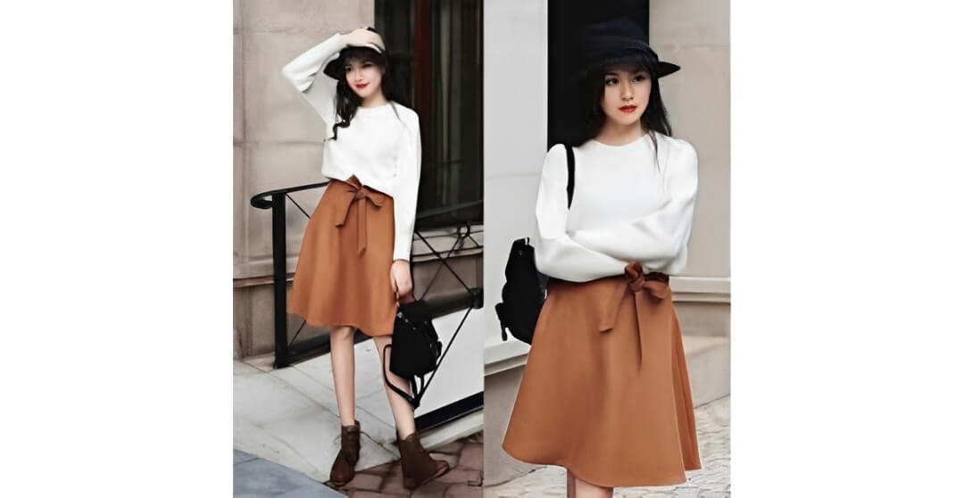 Đầm suông có chi tiết rút eo hoặc đai nhẹ