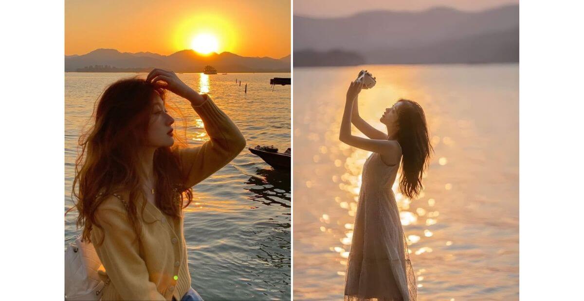 Gợi ý đi biển mặc váy màu gì vào lúc hoàng hôn