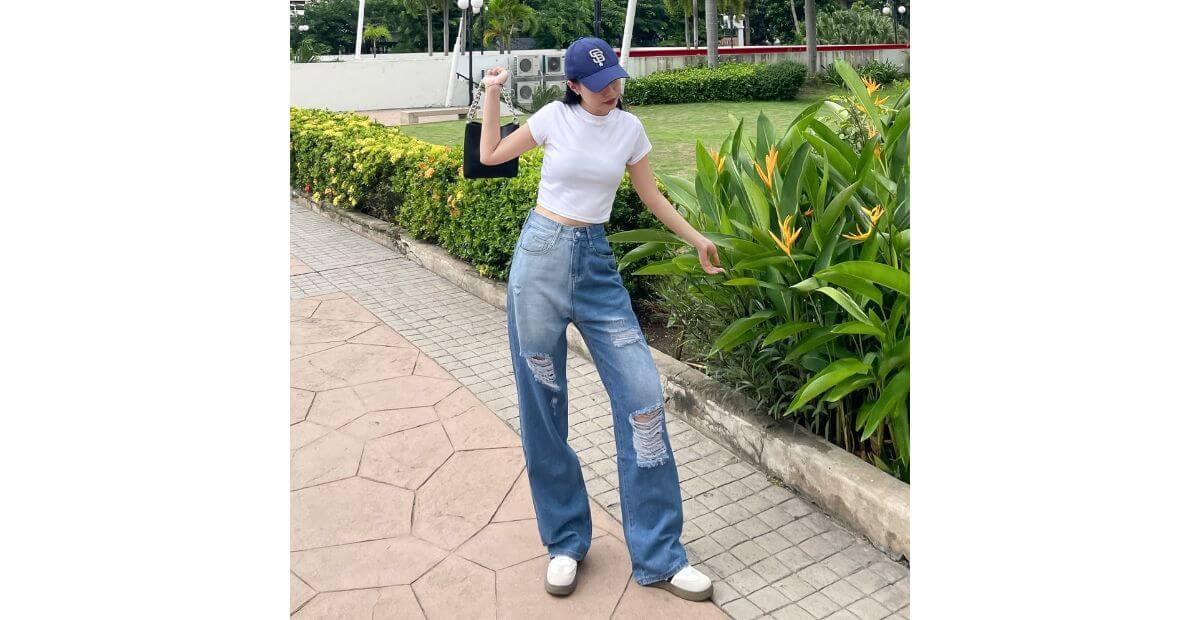 Jean có wash sáng vùng đùi hoặc gối