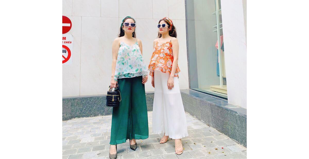 Matching set cotton lửng tay kèm sandal đế bệt