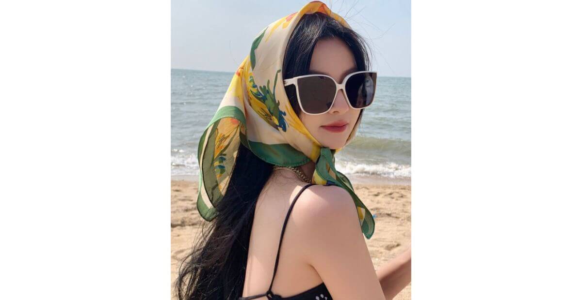 Phụ kiện mix set đồ mặc đi biển Mũ rộng vành, kính mắt to, khăn turban hoặc khăn cột đầu