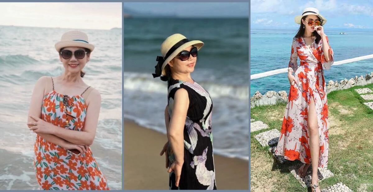 Phụ nữ trung niên mặc gì đi biển 7 Outfit thanh lịch, mát mẻ hot 2025