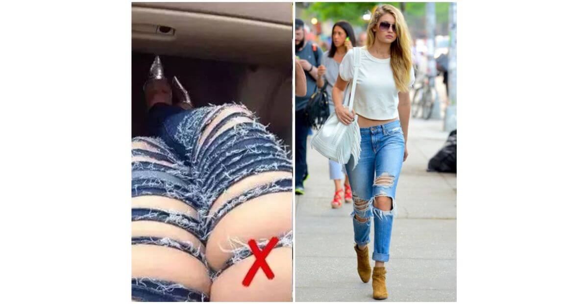 Quần áo thời trang “nổi loạn” như rách, tua rua, jeans mài