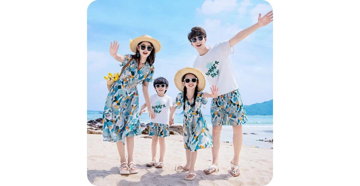 Set matching họa tiết nhiệt đới
