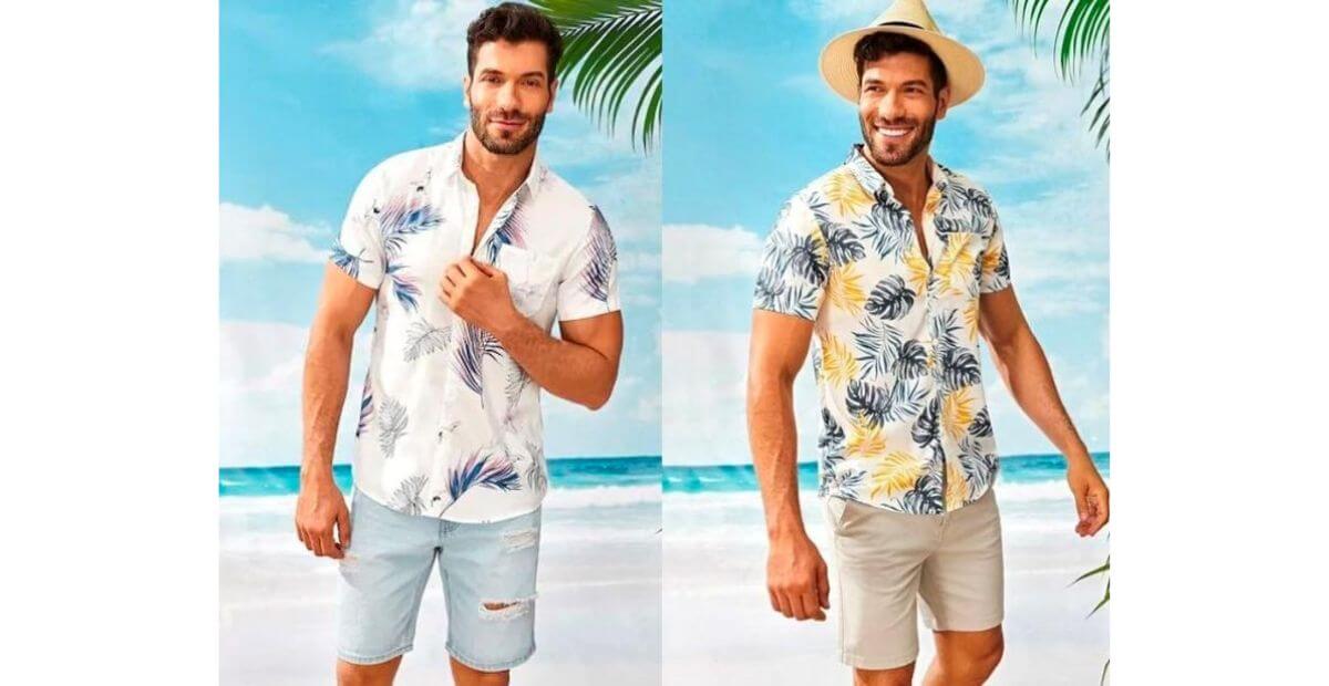 Sơ mi hoa hoặc sơ mi linen và quần short