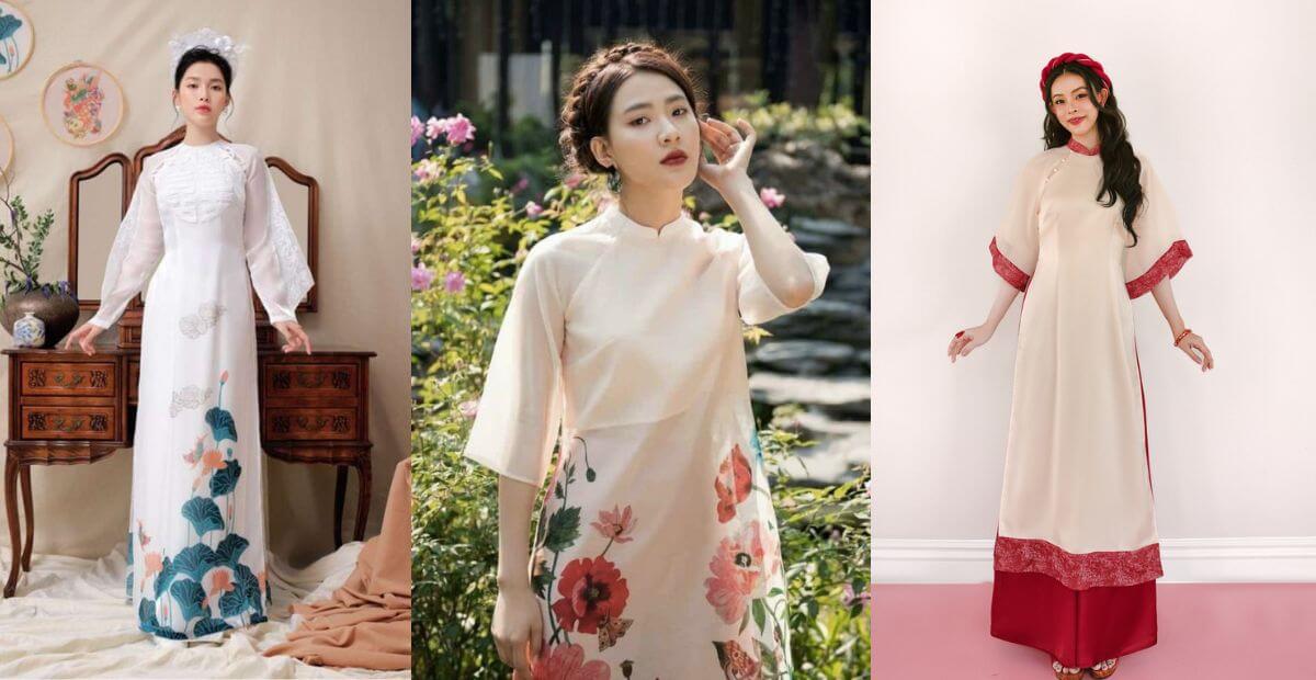 Trắng kem phối hoa nhẹ nhàng, tinh khôi