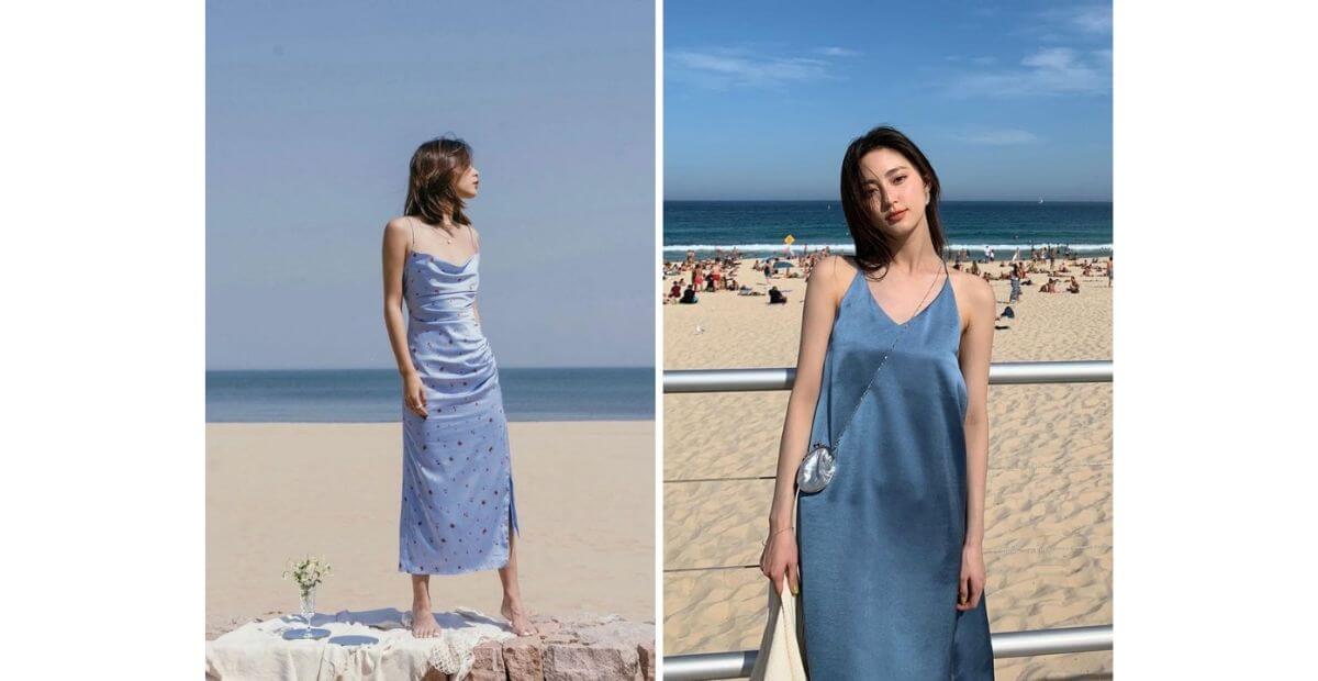 Váy 2 dây dáng suông phù hợp cho nàng lựa chọn mặc váy gì đi biển