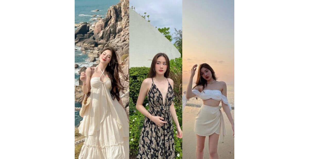 Váy maxi hoa nhí cổ V