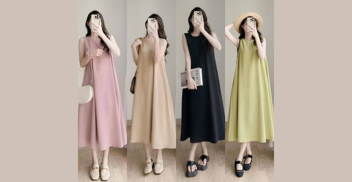 Váy suông đơn giản hiệu quả