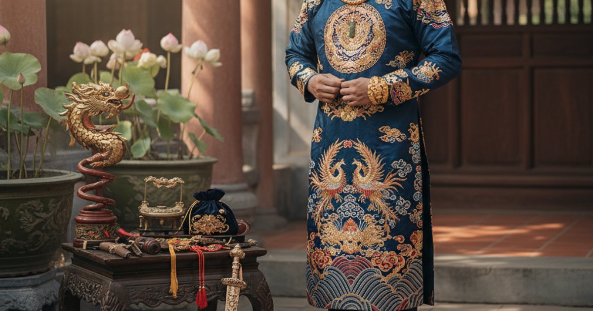 Accessorizing the Vietnamese Groom Outfit with Elegance