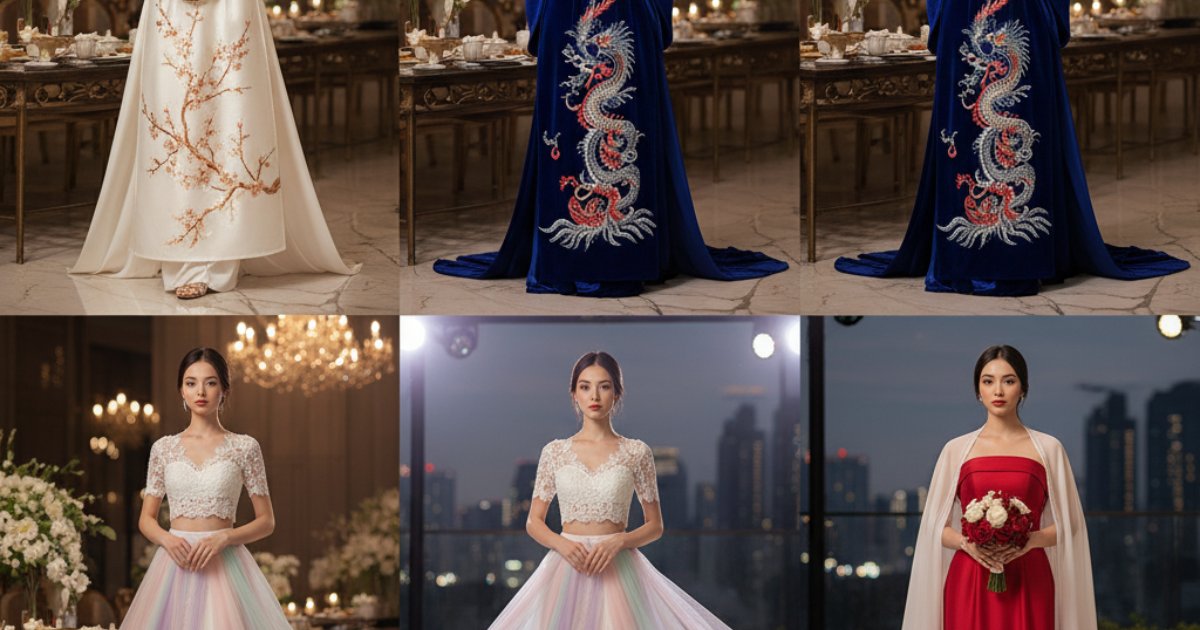 Beyond the Ceremony Vietnamese Wedding Reception Dress Options