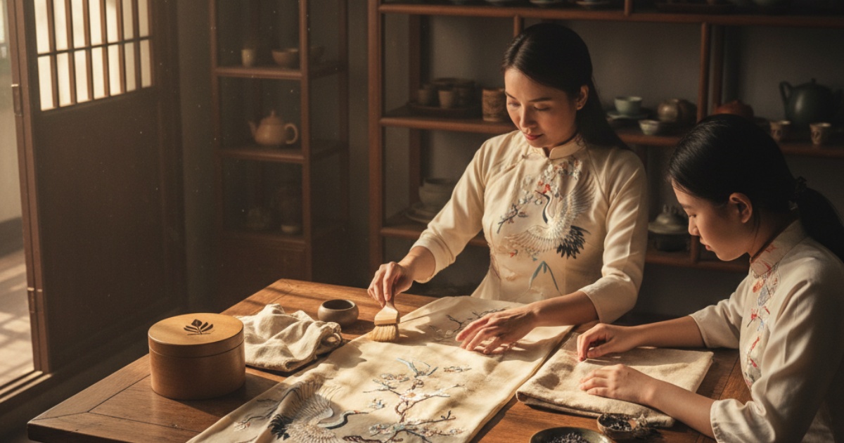 Caring for Your Vietnamese Tea Ceremony Dress