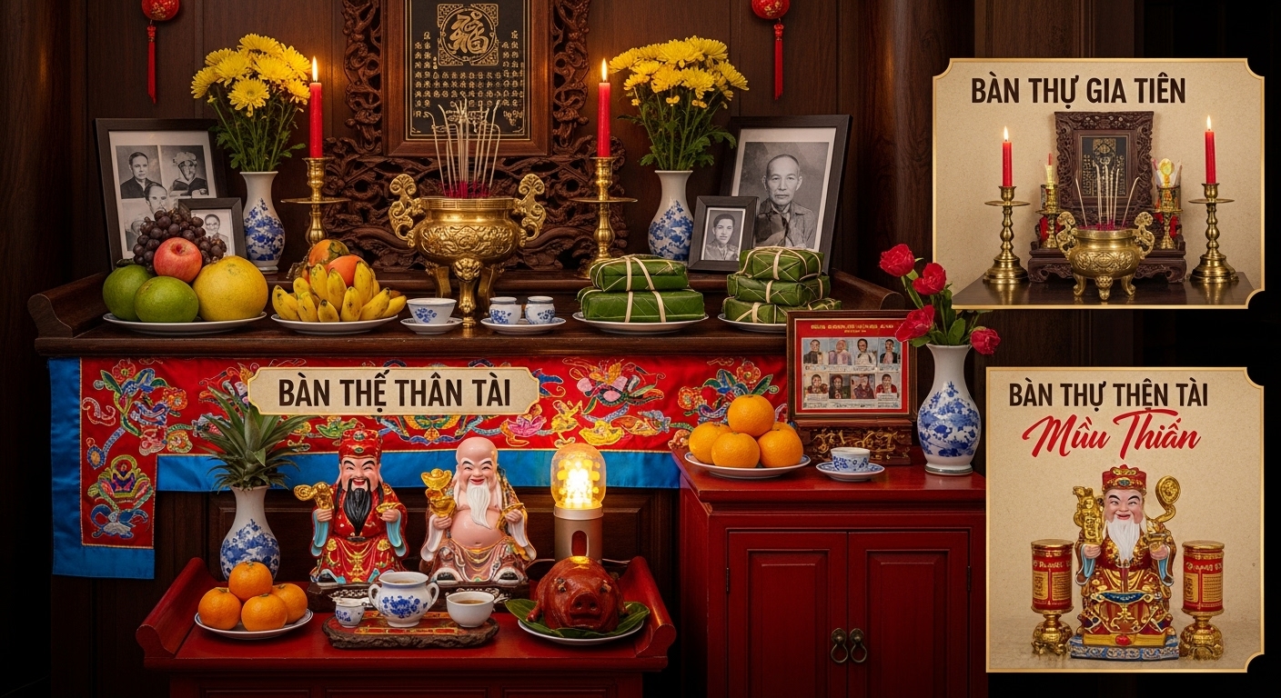 Phân biệt các loại bàn thờ và cách chọn hướng phù hợp cho tuổi Mậu Thìn 1988