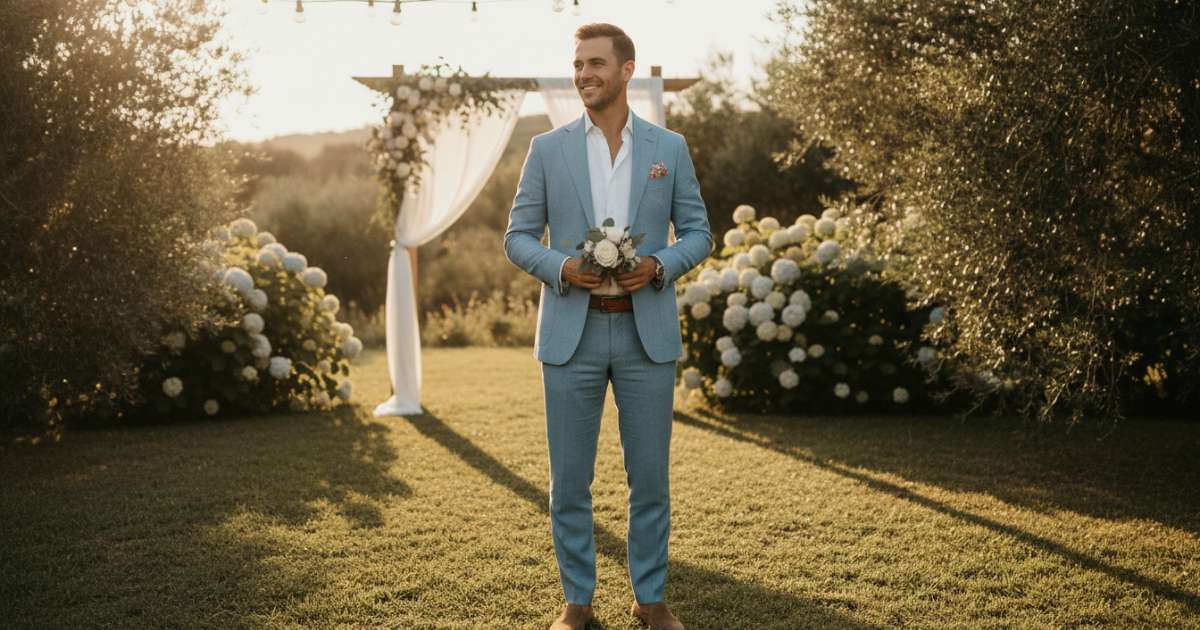 summer wedding attire for groom
