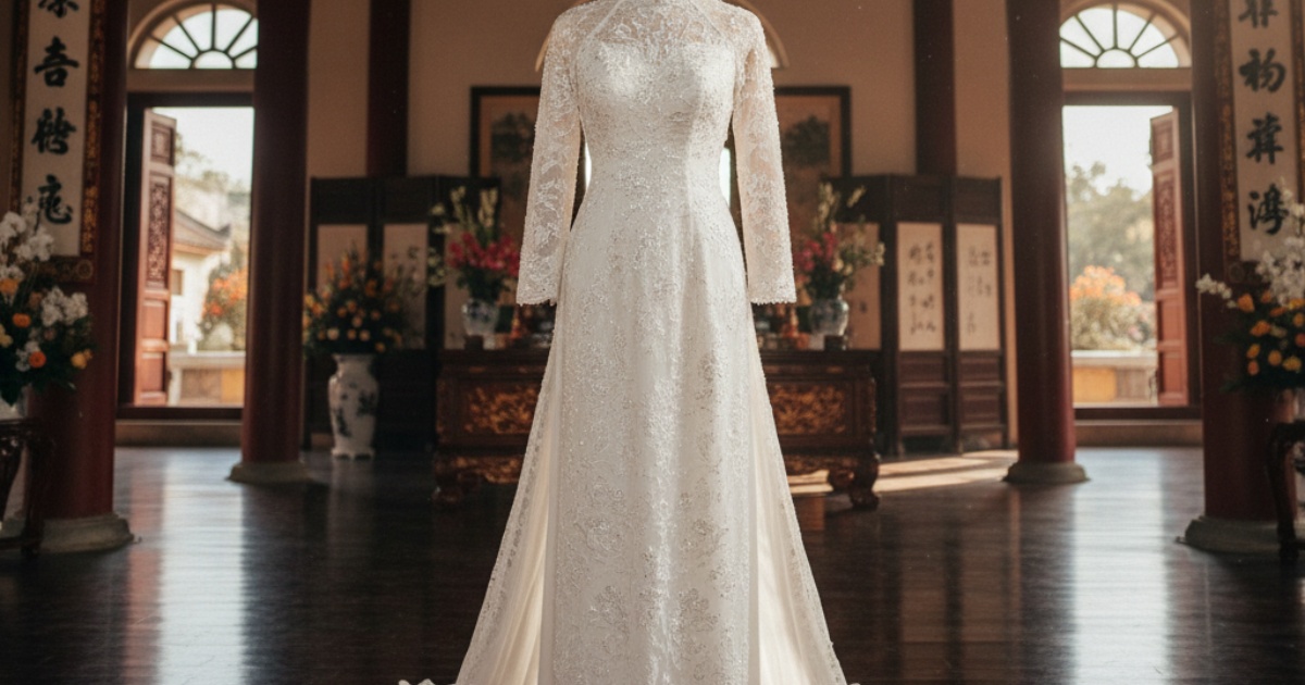 The Enduring Elegance of a Vietnamese Wedding Dress White The Enduring Elegance of a Vietnamese Wedding Dress White