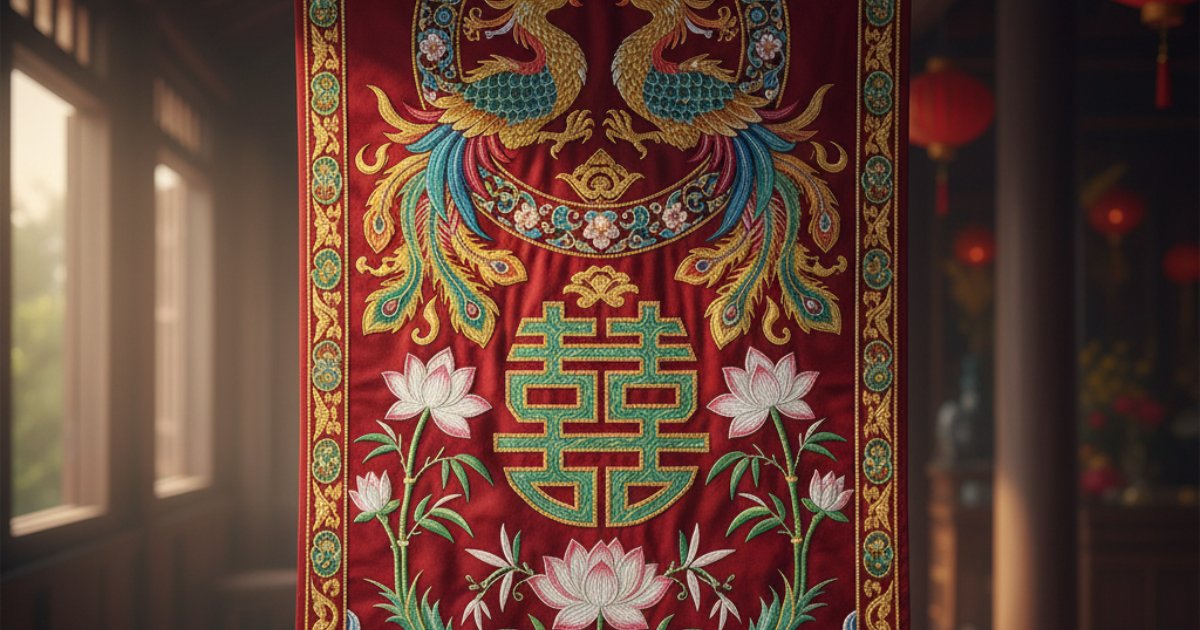Traditional Elements in a Vietnamese Wedding Banner