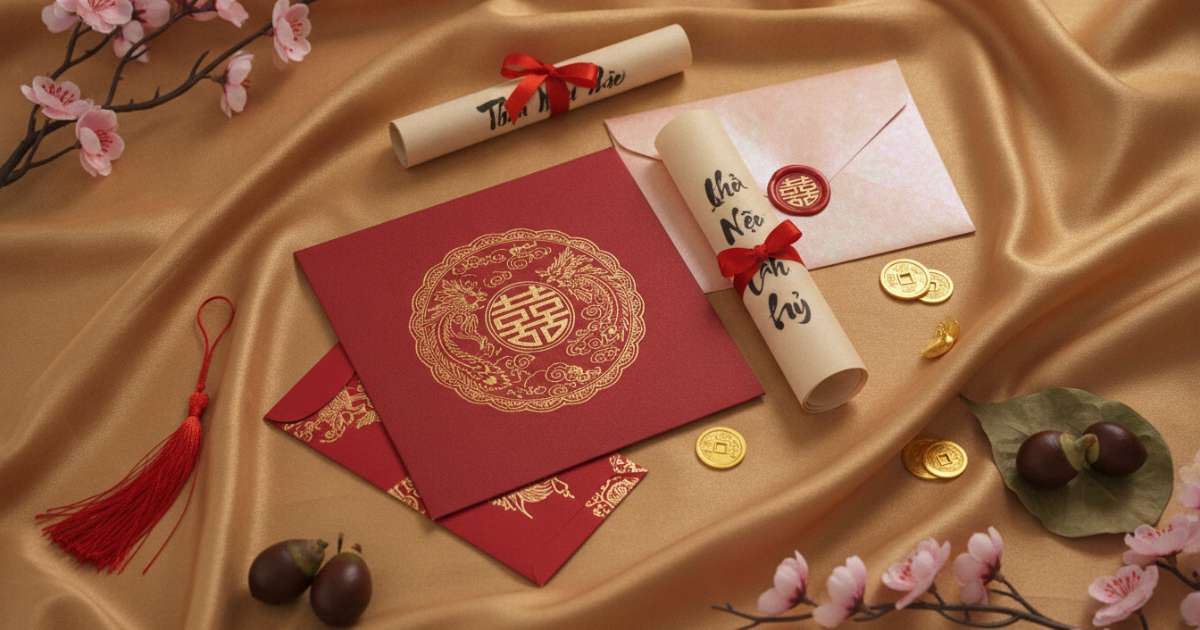 Traditional Elements Offered by a Vietnamese Wedding Invitation Company
